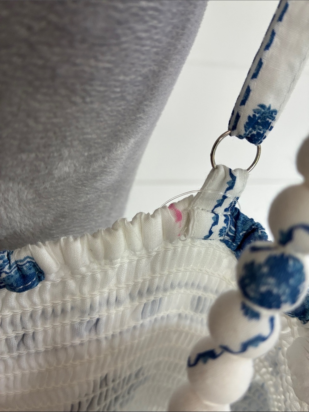 Japna White Maxi Dress with Blue Floral Print & Pockets SZ XL NWT/0383 - Picture 11 of 11
